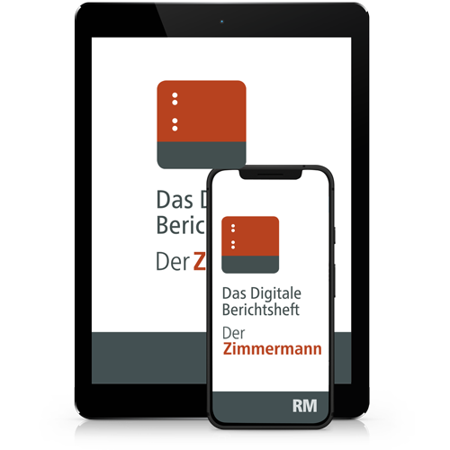 Smartphone mit der Berichtsheft-App Der Zimmermann